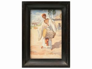 Scuola orientalista del XX secolo : Lotto di acquerelli  - Asta Dballage. Occasioni in asta - Associazione Nazionale - Case d'Asta italiane