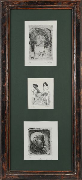 MINO MACCARI : Lotto di 3 incisioni entro stessa cornice  - Asta Arte Moderna e Contemporanea - Associazione Nazionale - Case d'Asta italiane