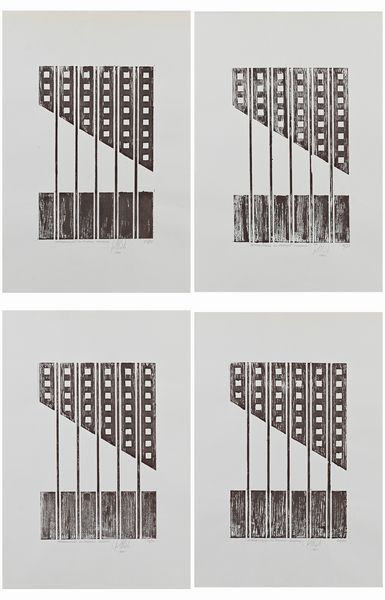 Anonimo del XX secolo : Lotto di 4 serigrafie  - Asta Arte Moderna e Contemporanea - Associazione Nazionale - Case d'Asta italiane