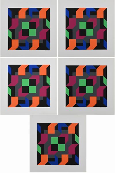 Martino Gerevini : Lotto di 5 serigrafie  - Asta Arte Moderna e Contemporanea - Associazione Nazionale - Case d'Asta italiane