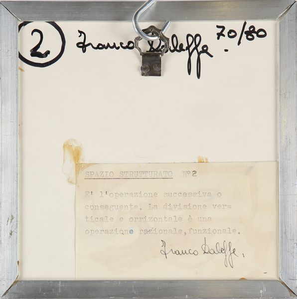 Franco Daleffe : Lotto di due opere  - Asta Arte Moderna e Contemporanea - Associazione Nazionale - Case d'Asta italiane