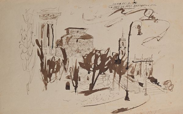 Anonimo del XX secolo : Lotto di due disegni raffiguranti vedute di roma (Il campidoglio / l'ara Coeli)  - Asta Arte Moderna e Contemporanea - Associazione Nazionale - Case d'Asta italiane