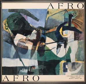 AFRO BASALDELLA : Locandina della Mostra alla Galleria d'Arte Niccoli  - Asta Arte Moderna e Contemporanea - Associazione Nazionale - Case d'Asta italiane