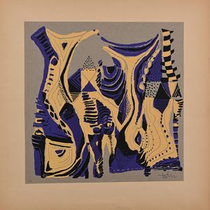 Lotto di 7 serigrafie di M. Tancredi, W. Tulli, W. Gaul, G. Pinna, T. Arch e Mario Bizzarri  - Asta Arte Moderna e Contemporanea - Associazione Nazionale - Case d'Asta italiane