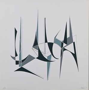 Lotto di 7 serigrafie di M. Tancredi, W. Tulli, W. Gaul, G. Pinna, T. Arch e Mario Bizzarri  - Asta Arte Moderna e Contemporanea - Associazione Nazionale - Case d'Asta italiane