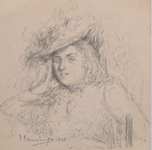 Vincenzo Camerlingo : Lotto di 2 ritratti  - Asta Arte Moderna e Contemporanea - Associazione Nazionale - Case d'Asta italiane