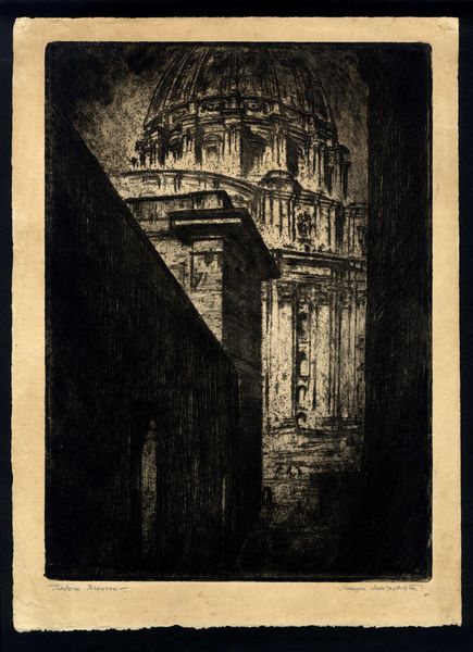 Teodoro Brenson : Scorcio con la Cupola di San Pietro - Roma 1920  - Asta Opere su carta. Stampe, disegni, foto d'epoca - Associazione Nazionale - Case d'Asta italiane