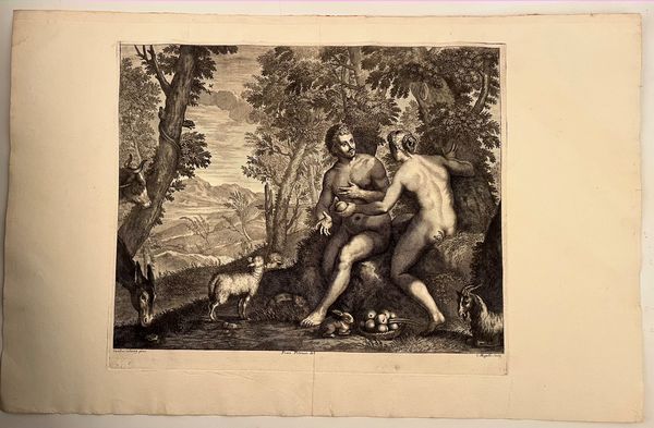 Cosimo Mogalli : Adamo e Eva, da Carlo Caliari  - Asta Opere su carta. Stampe, disegni, foto d'epoca - Associazione Nazionale - Case d'Asta italiane