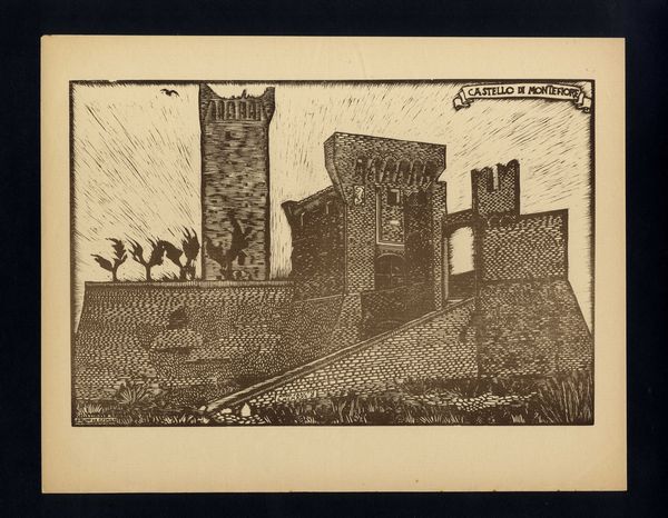 Bruno Marsili (Bruno da Osimo) : Castello di Montefiore - Recanati  - Asta Opere su carta. Stampe, disegni, foto d'epoca - Associazione Nazionale - Case d'Asta italiane