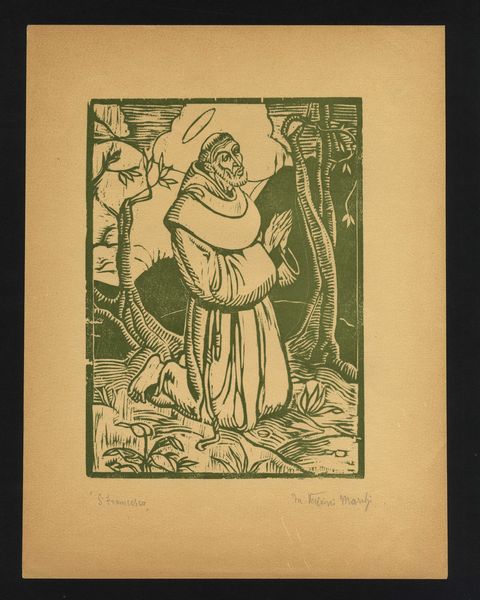 MARIO VELLANI MARCHI : San Francesco  - Asta Opere su carta. Stampe, disegni, foto d'epoca - Associazione Nazionale - Case d'Asta italiane