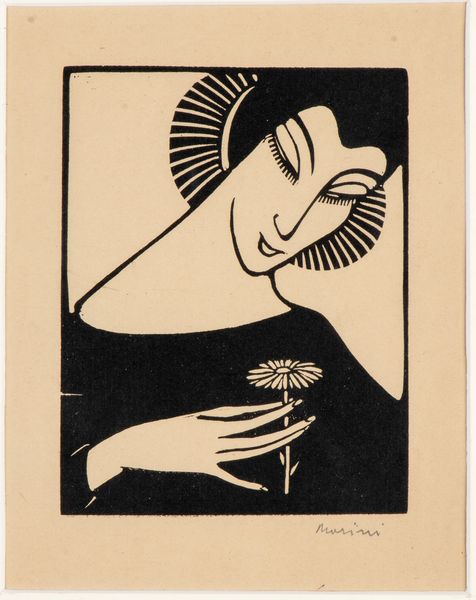 GIORGIO WENTER MARINI : Donna con fiore  - Asta Opere su carta. Stampe, disegni, foto d'epoca - Associazione Nazionale - Case d'Asta italiane