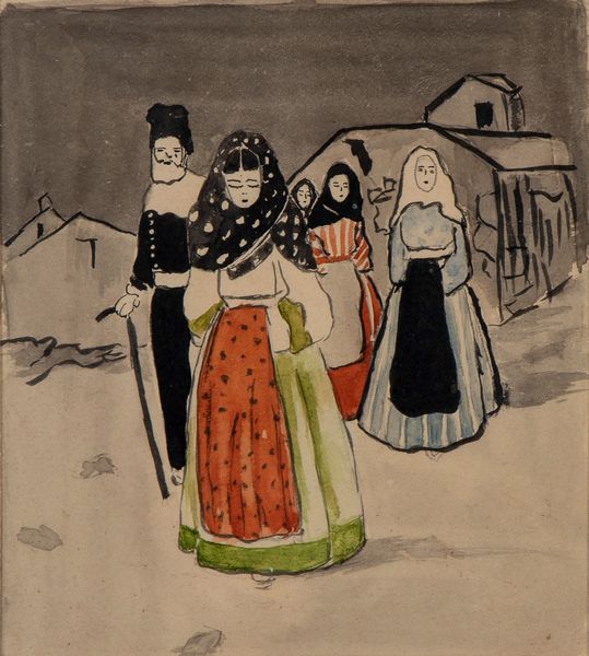 Uscita dalla messa in Sardegna  - Asta Opere su carta. Stampe, disegni, foto d'epoca - Associazione Nazionale - Case d'Asta italiane