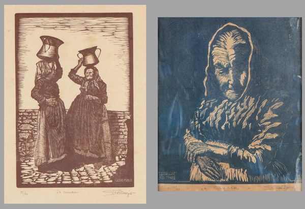 Giorgio Levi Minzi : Le comari - La Vergara  - Asta Opere su carta. Stampe, disegni, foto d'epoca - Associazione Nazionale - Case d'Asta italiane