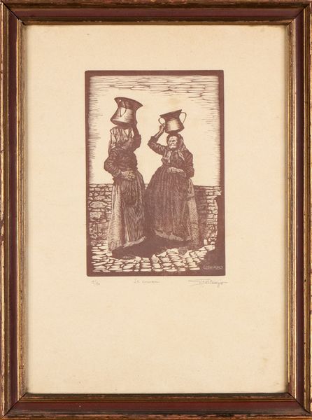 Giorgio Levi Minzi : Le comari - La Vergara  - Asta Opere su carta. Stampe, disegni, foto d'epoca - Associazione Nazionale - Case d'Asta italiane