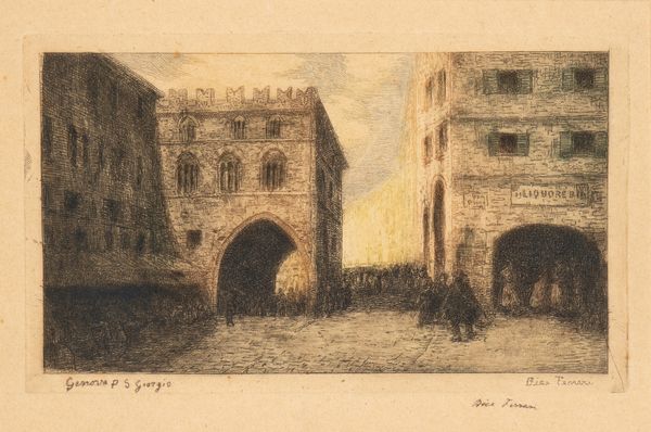 Beatrice Ferrari detta Bice Ferrari : Capitello e C. Commercio a Verona - Genova. P. S. Georgio  - Asta Opere su carta. Stampe, disegni, foto d'epoca - Associazione Nazionale - Case d'Asta italiane