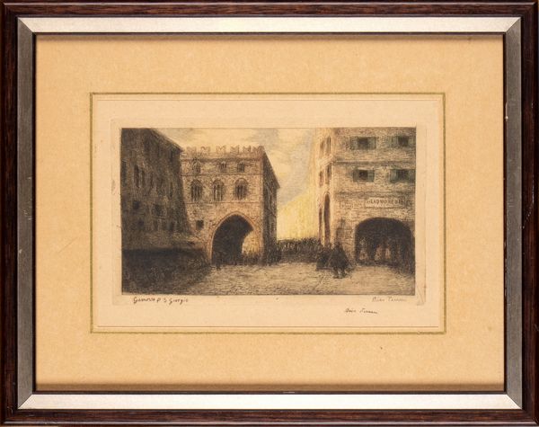 Beatrice Ferrari detta Bice Ferrari : Capitello e C. Commercio a Verona - Genova. P. S. Georgio  - Asta Opere su carta. Stampe, disegni, foto d'epoca - Associazione Nazionale - Case d'Asta italiane