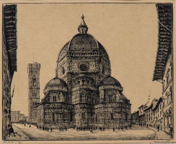 ANTONIO CARBONATI : Duomo di Firenze  - Asta Opere su carta. Stampe, disegni, foto d'epoca - Associazione Nazionale - Case d'Asta italiane