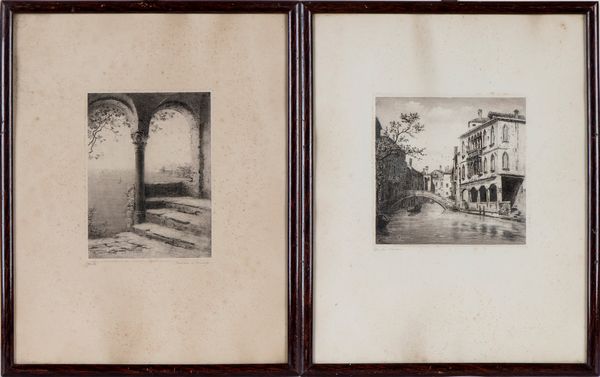 Luigi Olivetti : Venezia - Riviera d'Amalfi  - Asta Opere su carta. Stampe, disegni, foto d'epoca - Associazione Nazionale - Case d'Asta italiane