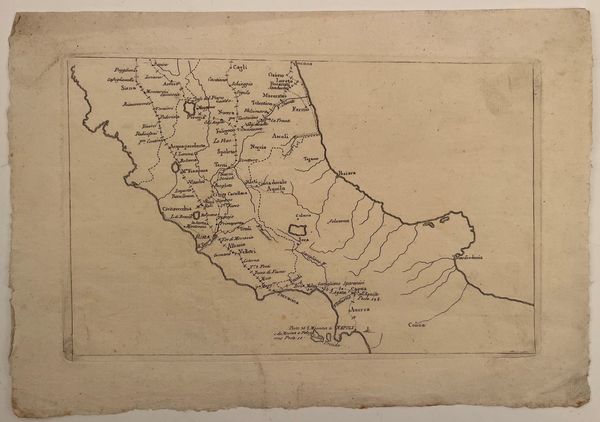 Mappa dell'Italia centrale  - Asta Opere su carta. Stampe, disegni, foto d'epoca - Associazione Nazionale - Case d'Asta italiane