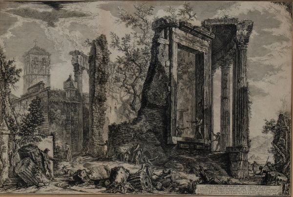 GIOVANNI BATTISTA PIRANESI : Altra Veduta del tempio della Sibilla in Tivoli  - Asta Opere su carta. Stampe, disegni, foto d'epoca - Associazione Nazionale - Case d'Asta italiane