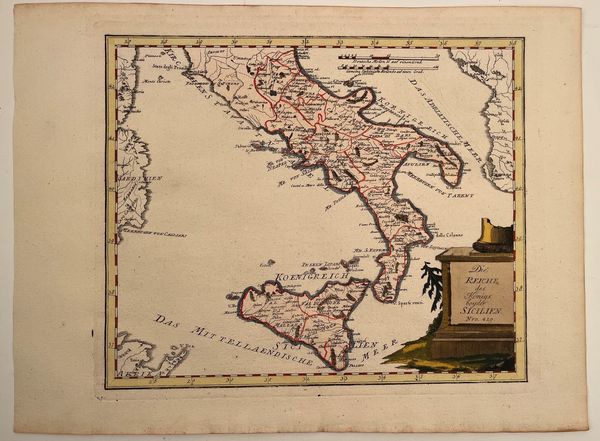 Die Reiche des K�nigs bey der Sizilien (Mappa del Regno delle Due Sicilie)  - Asta Opere su carta. Stampe, disegni, foto d'epoca - Associazione Nazionale - Case d'Asta italiane