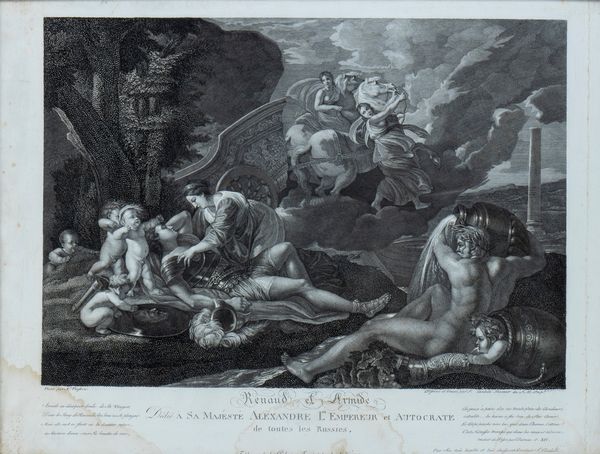 Salvatore Cardelli : Renaud et Armide  - Asta Opere su carta. Stampe, disegni, foto d'epoca - Associazione Nazionale - Case d'Asta italiane