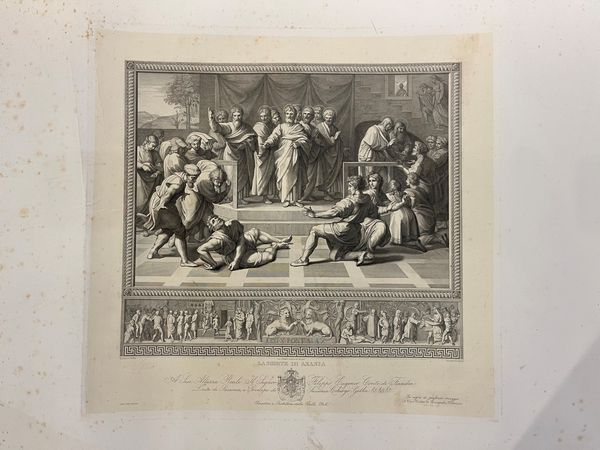 La Morte di Anania - La donazione di Constantino al papa S. Silvestro - Il Battesimo di Costantino  - Asta Opere su carta. Stampe, disegni, foto d'epoca - Associazione Nazionale - Case d'Asta italiane