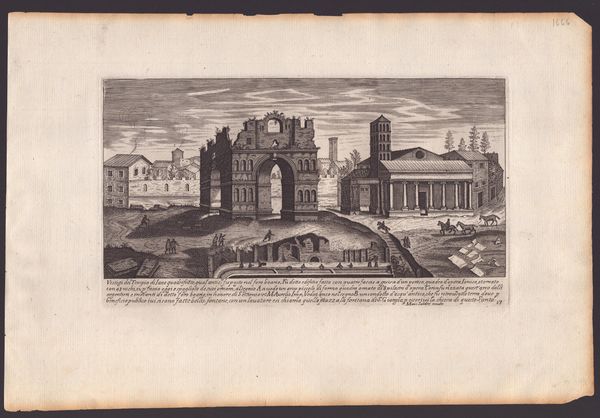 AEGIDIUS SADELER II : Vestigi del tempio di Jano quadrifronte  - Asta Opere su carta. Stampe, disegni, foto d'epoca - Associazione Nazionale - Case d'Asta italiane