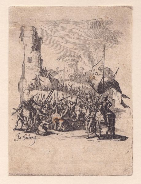 Jacques Callot : Ges cade sotto la croce  - Asta Opere su carta. Stampe, disegni, foto d'epoca - Associazione Nazionale - Case d'Asta italiane