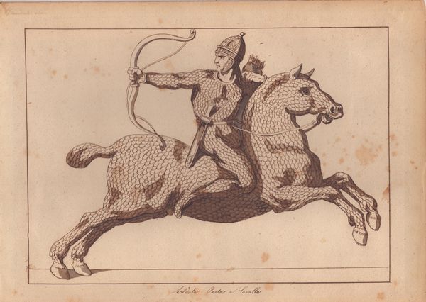 SOLDATO PARTO A CAVALLO  - Asta Opere su carta. Stampe, disegni, foto d'epoca - Associazione Nazionale - Case d'Asta italiane