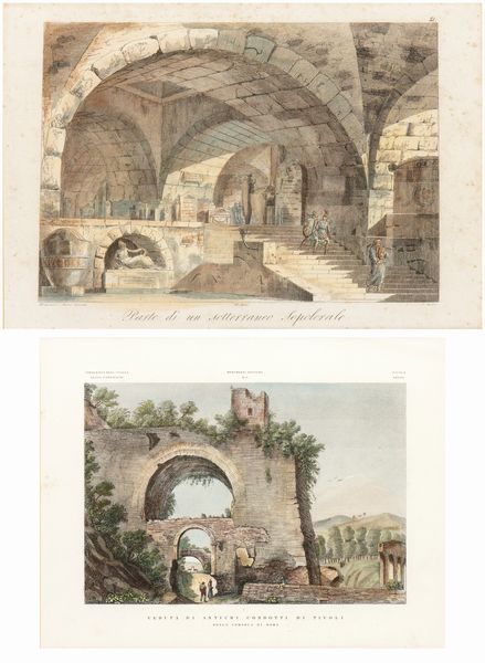 Lotto di due incisioni con soggetti romani  - Asta Opere su carta. Stampe, disegni, foto d'epoca - Associazione Nazionale - Case d'Asta italiane