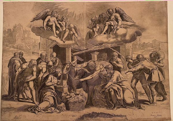 Battista Franco : L�adorazione dei pastori  - Asta Opere su carta. Stampe, disegni, foto d'epoca - Associazione Nazionale - Case d'Asta italiane