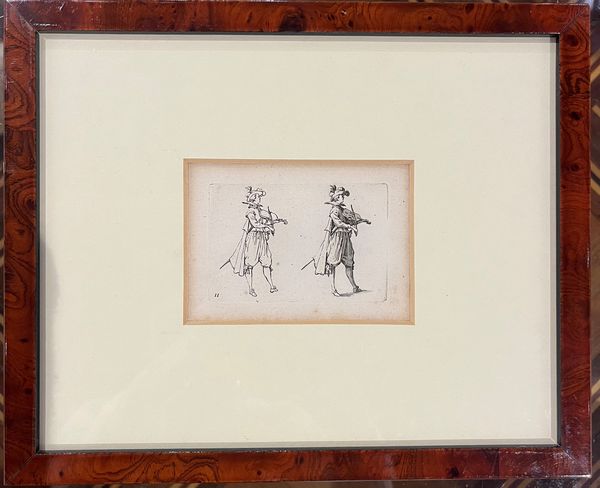 Jacques Callot : Il suonatore di violino  - Asta Opere su carta. Stampe, disegni, foto d'epoca - Associazione Nazionale - Case d'Asta italiane