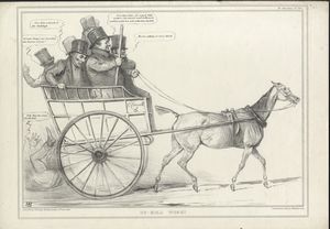 John Doyle : JACK IN OFFICE // GOING IT ON STILTS TO APPROPRIATE MUSIC // UP-HILL WORK ! - Londra, Mc Lean, 1835.  - Asta Opere su carta. Stampe, disegni, foto d'epoca - Associazione Nazionale - Case d'Asta italiane