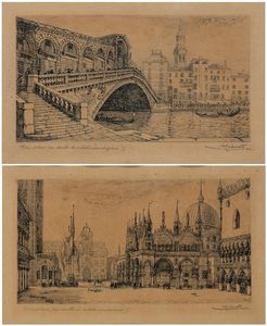 ANTONIO CARBONATI - Ponte di Rialto - Piazza San Marco a Venezia
