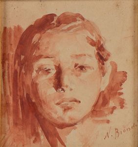 NICOLA BIONDI - Studio per testa di ragazza