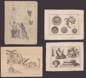 Lotto di 4 incisioni ornamentali  - Asta Opere su carta. Stampe, disegni, foto d'epoca - Associazione Nazionale - Case d'Asta italiane