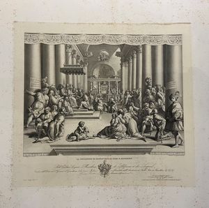 La Morte di Anania - La donazione di Constantino al papa S. Silvestro - Il Battesimo di Costantino  - Asta Opere su carta. Stampe, disegni, foto d'epoca - Associazione Nazionale - Case d'Asta italiane
