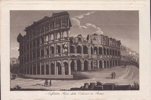 Panteon - Foro Romano - Colosseo - Piazza del Popolo  - Asta Opere su carta. Stampe, disegni, foto d'epoca - Associazione Nazionale - Case d'Asta italiane