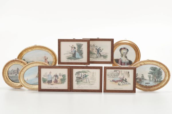 Lotto di dieci tra miniature e stampe in cornice  - Asta Antiquariato - Associazione Nazionale - Case d'Asta italiane