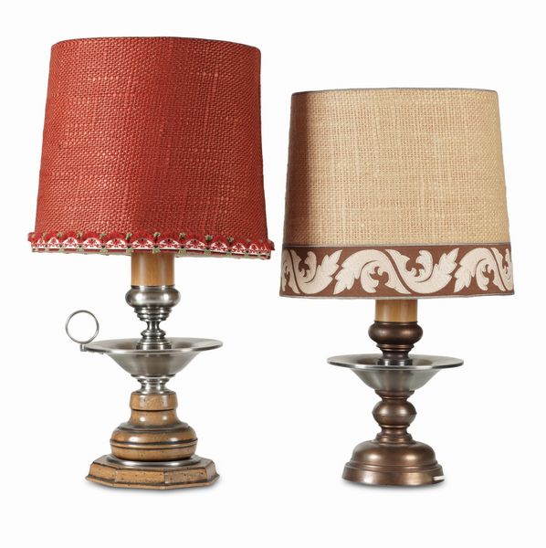 Due abat-jour in metallo diverse  - Asta Antiquariato - Associazione Nazionale - Case d'Asta italiane