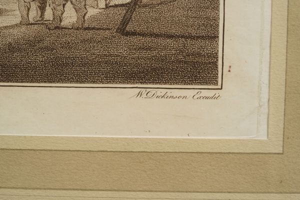 Coppia di stampe in cornice dorata raffiguranti stemmi e medaglie e coppia di stampe francesi  - Asta Antiquariato - Associazione Nazionale - Case d'Asta italiane