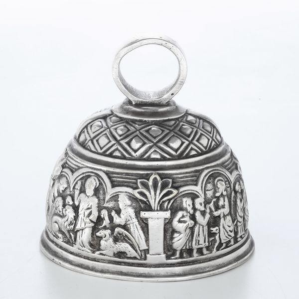 Campanello in metallo argentato firmato F. Barbedienne  - Asta Antiquariato - Associazione Nazionale - Case d'Asta italiane