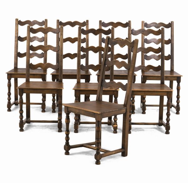 Otto seggioloni in legno  - Asta Antiquariato - Associazione Nazionale - Case d'Asta italiane