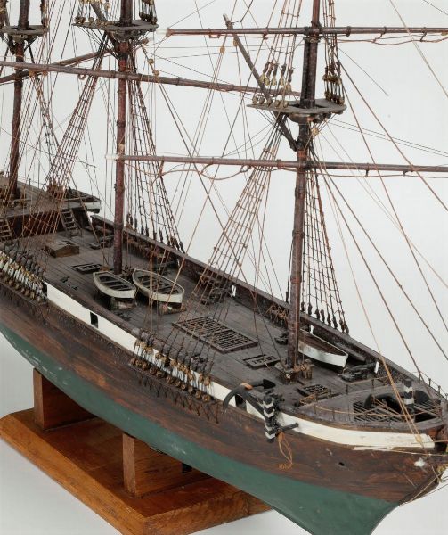 Modello di veliero a tre alberi. Fine XIX secolo  - Asta Antiquariato - Associazione Nazionale - Case d'Asta italiane