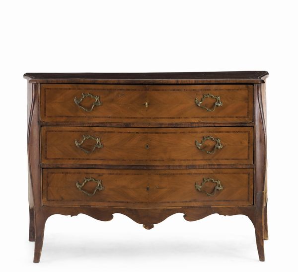 Cassettone Luigi XIV lastronato e filettato. XVIII secolo  - Asta Antiquariato - Associazione Nazionale - Case d'Asta italiane