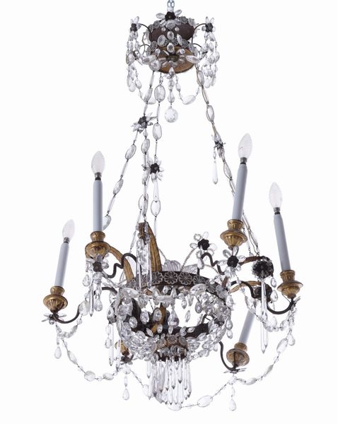 Lampadario a mongolfiera Impero  - Asta Antiquariato - Associazione Nazionale - Case d'Asta italiane