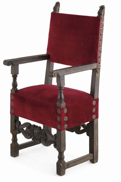 Seggiolone in legno intagliato. XVII secolo  - Asta Antiquariato - Associazione Nazionale - Case d'Asta italiane