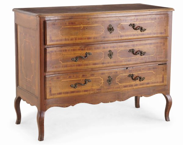 Com in legno lastronato e filettato. Emilia, XVIII secolo  - Asta Antiquariato - Associazione Nazionale - Case d'Asta italiane