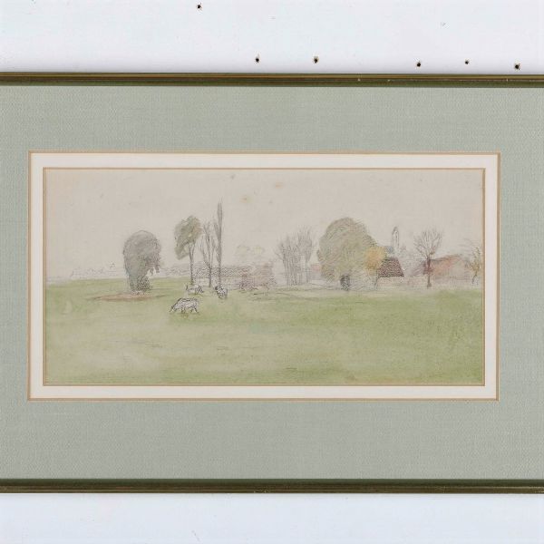 Lotto misto di 15 tra disegni e acquerelli. XX secolo  - Asta Antiquariato - Associazione Nazionale - Case d'Asta italiane